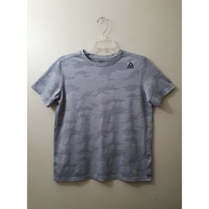 Reebok Boy's Athletic T-Shirt, Grey Camo Style Mesh, Fast Drying, Size XL (16)